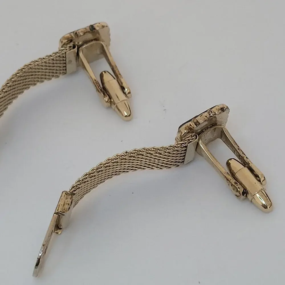 Wedgwood Jasperwear Cufflinks Set Gold Blue Tone Sailboat Ship England Square